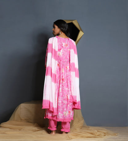 Mul Cotton Kurta with Chiffon Dupatta